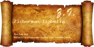 Zicherman Izabella névjegykártya